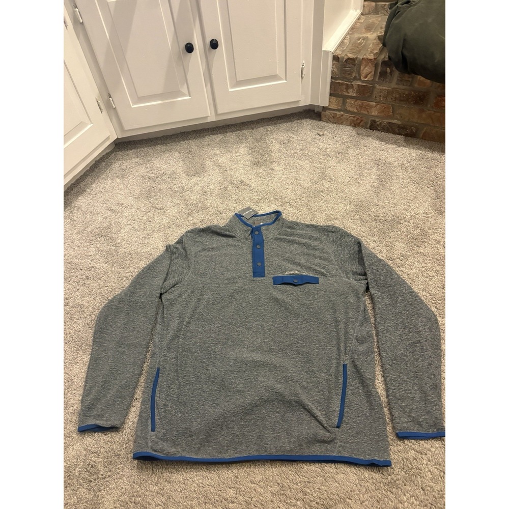 NEW Eddie Bauer Fleece Pullover Mountain Chutes Gray Snap-T Mens TXL (XL TALL)